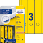 Seljaetikett registraatorile AVERY-Zweckform 61x297mm kollane 20tk