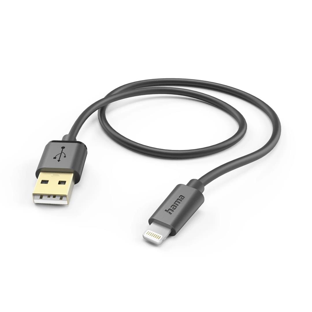 sm_369444_1_00201580-12 Hama Charging Cable, USB-A, Lightning, 1,5 m, must - Kaabel - Image 1
