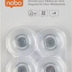 Tahvlimagnetid klaastahvlile NOBO Strong 30mm läbipaistvad 4tk pakis