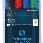 Tahvlimarkerite komplekt SCHNEIDER Maxx 290 kooniline 1-3mm 4 värvi