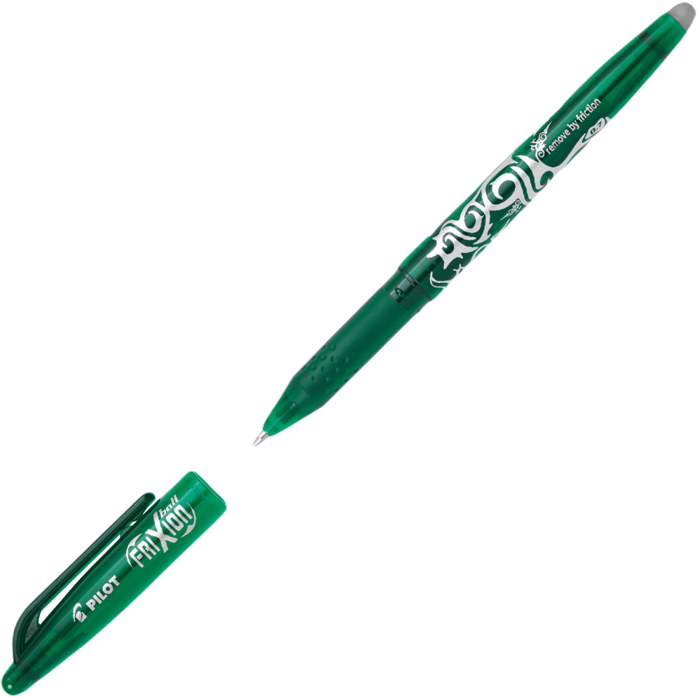 tindipliiats_korgiga_pilot_frixion_kirjutab-kustutab_07mm_roheline_1-4 Tindipliiats korgiga PILOT Frixion kustutatav 0,7mm roheline - Image 1