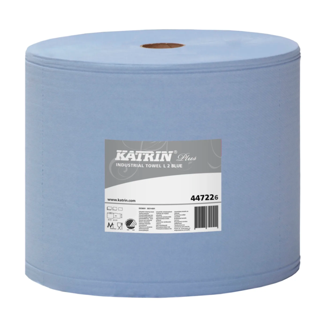 Tööstuspaber rullis, 2-kihiline KATRIN Plus L2 sinine 344m 2 rulli pakis  (44722) - Image 1