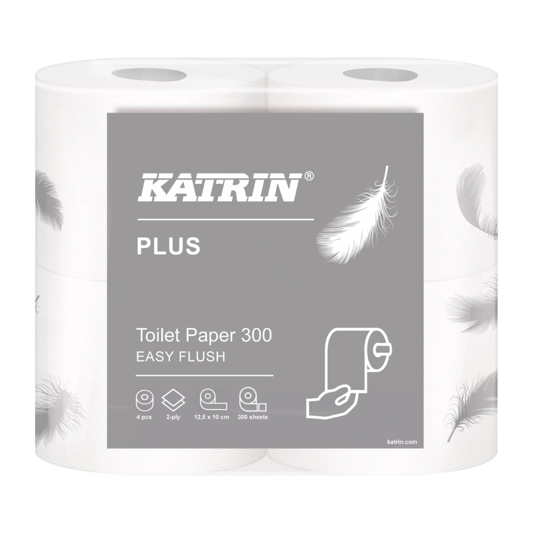 tualettpaber_2-kihiline_katrin_plus_toilet_300rf_10500_4rl-6 Tualettpaber 2-kihiline KATRIN Plus Toilet 300RF (10500) 4rl - Pilt 1