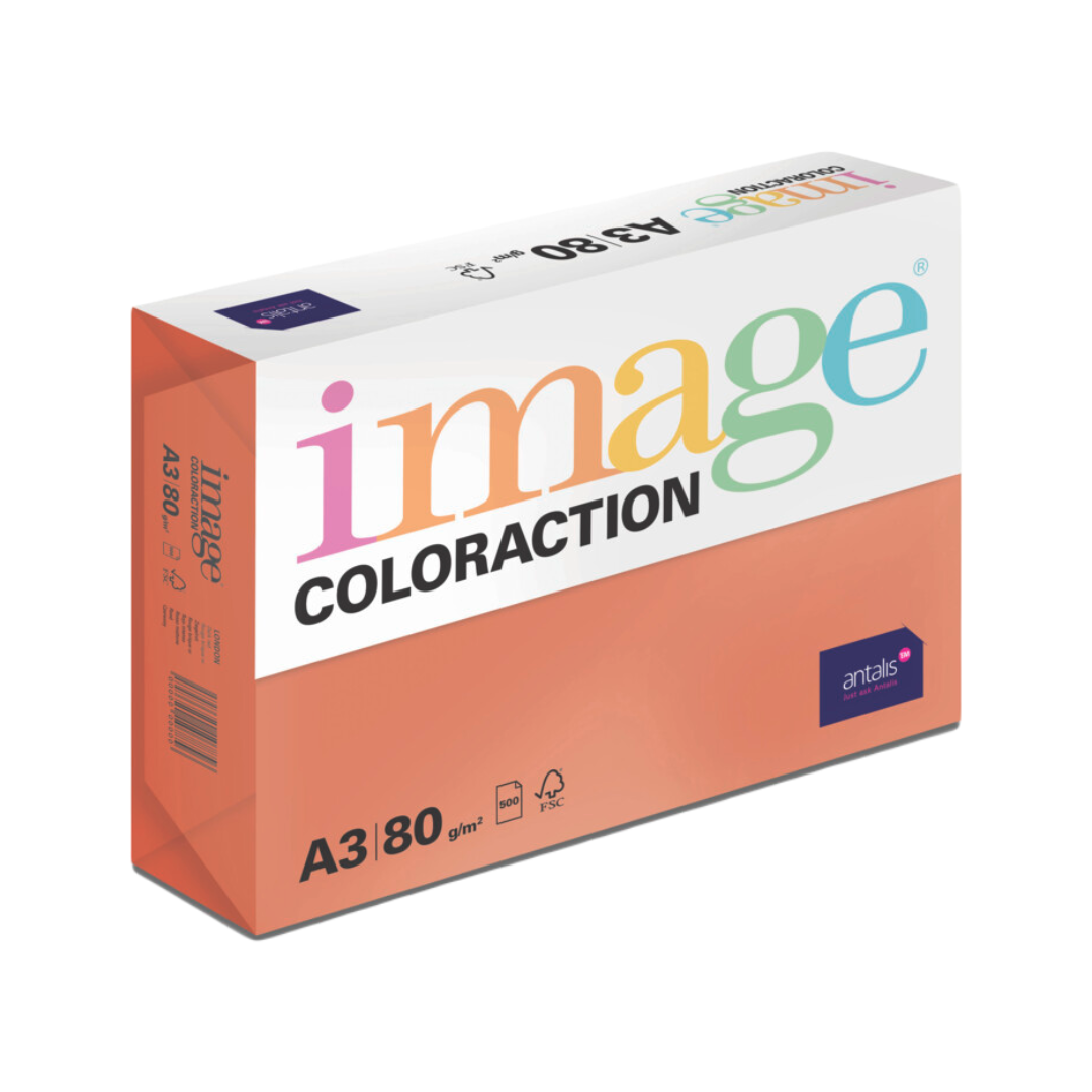 Värviline paber A3 80g IMAGE Coloraction nr.28 tumepunane (London) 500 lehte - Image 1