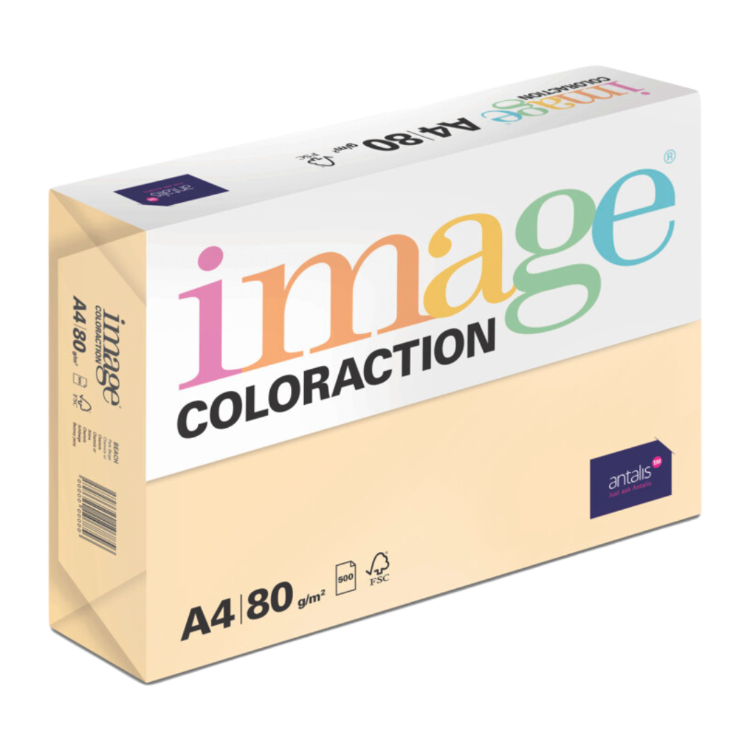 Värviline paber A4 80g IMAGE Coloraction nr.54 kahvatubeež (Beach) 500 lehte - Pilt 1