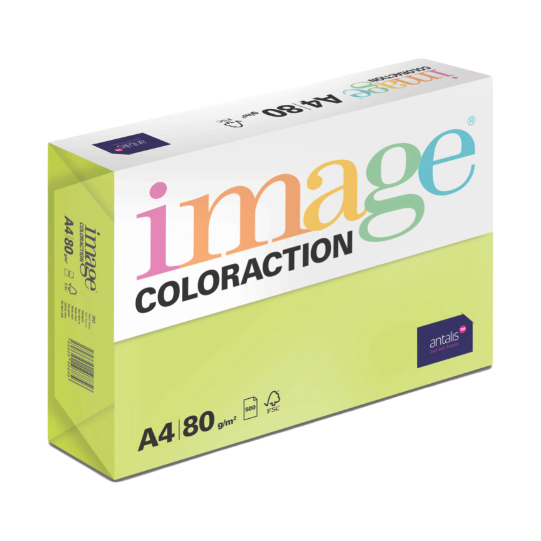 Värviline paber A4 80g IMAGE Coloraction nr.66 neoonroheline (Rio) 500 lehte - Pilt 1