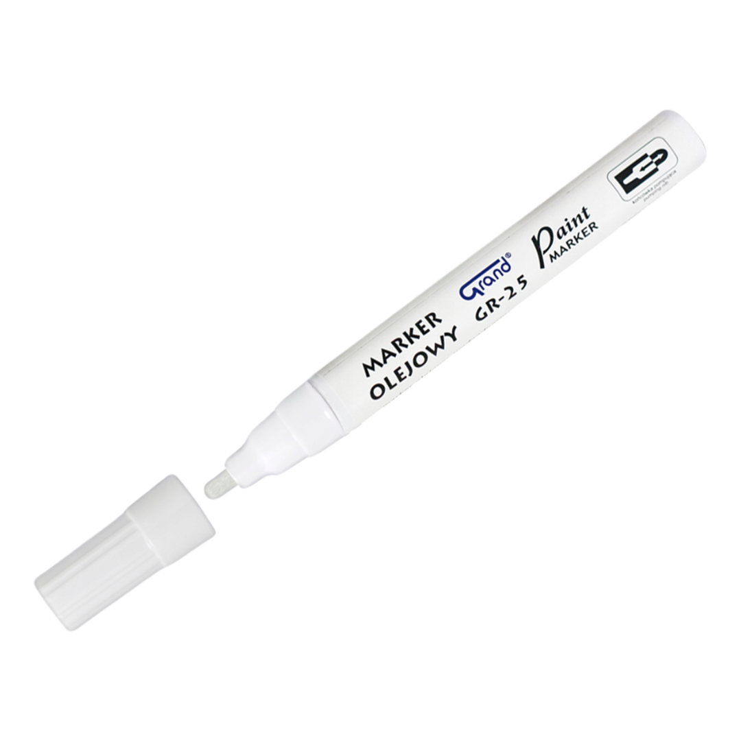 Värvimarker GRAND Paint GR-25 1,8mm koonilise otsaga valge - Pilt 1