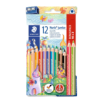 Värvipliiatsid STAEDTLER Noris Jumbo 12 värvi + teritaja