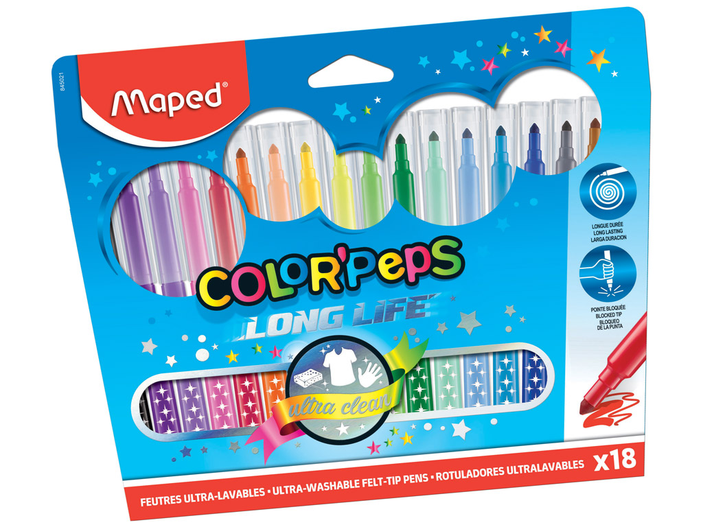 Viltpliiatsid MAPED ColorPeps Monster 12 värvi - Pilt 1