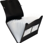 Lõõtsmapp A5 12-osaline GRAND nurgakummiga must