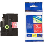 Kleepkirjalint/markeerimislint BROTHER TZE-435 12mm valge/punasel analoog