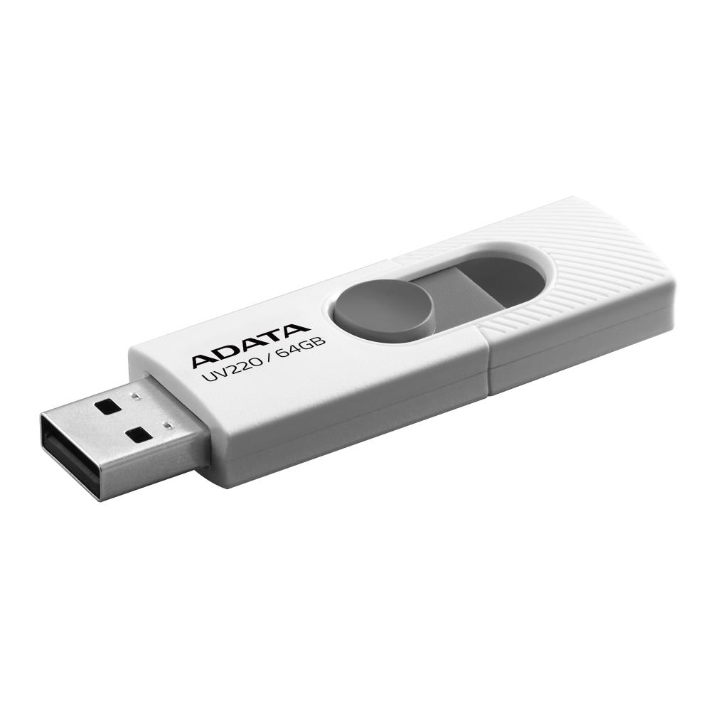 lko-auv220-64g-0-3d2e9ccd-d72a-4efe-9fe8-85e61b4888c4-16 MEMORY DRIVE FLASH USB2 64GB/WHITE AUV220-64G-RWHGY ADATA - Pilt 1