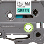 Kleepkirjalint/markeerimislint BROTHER TZE-751 24mm must/rohelisel analoog