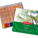 Akvarellpliiatsid DERWENT Academy 24värvi metallkarbis