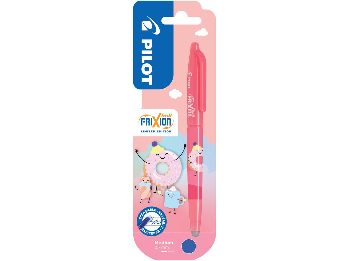 Tindipliiats korgiga PILOT Frixion Ball Fancy Sweet Paradise Coral Pink kustutatav 0,7mm sinine - Pilt 1