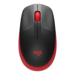 Logitech M190 Full-Size Wireless Mouse, RF Wireless, 1000 DPI, Red (SPEC)