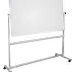 Valge tahvel ratastel 2000x1200mm kahepoolne ümber telje pöörlev lakitud pind 2x3