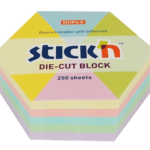 Märkmekuup 67x67mm StickN Hexagonl pastelne 250 lehte