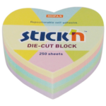 Märkmekuup 67x67mm StickN Süda pastelne 250 lehte