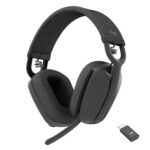 Logitech Zone Vibe Wireless MS Teams Wireless Headphones, USB-C Bluetooth receiver, Graphite