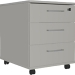 Sahtliboks ratastel OPTIMA 415x500x510mm 3-sahtliga helehall