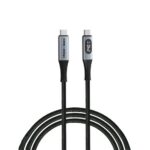 Verbatim 31849 Sync & Charge Cable USB-C to USB-C 240W 40Gbps 120cm, Power Display, Grey/Black