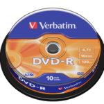 Verbatim 43523 DVD-R AZO 4.7GB 16X Matt Silver Surface Discs (10 pcs/Pack)