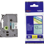 Kleepkirjalint/markeerimislint BROTHER TZE-731 12mm must rohelisel