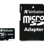 Verbatim 47042 Pro U3 Micro SDXC Memory Card 64GB + microSD to SD Adapter