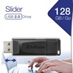 Verbatim 49328 Slider USB Flash Drive 128GB, USB-A 2.0, Black