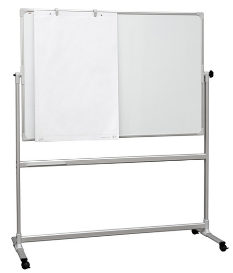 Valge tahvel ratastel kahepoolne 1800x1200mm valge/valge ümber telje pöörlev E3 keraamiline läikiv pind - Pilt 1