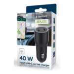 GEMBIRD 2-port USB car charger 4A