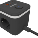 Pikendusjuhe FELLOWES Ampra 3-pesa, 1 x USB-A ja 2 x USB-C, lülitiga must
