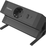 Pikendusjuhe / laadimisjaam lauale FELLOWES Desk 1-pesa, 1 x USB-A ja 1 x USB-C must
