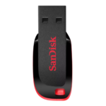 SanDisk Cruzer Blade USB Flash Drive 128GB, Black/Red